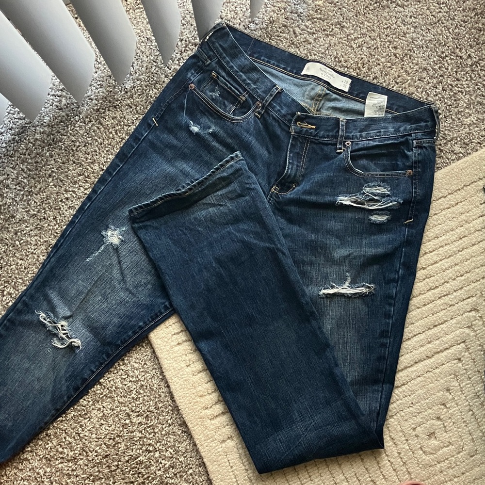 Abercrombie & Fitch Dark Blue Boyfriend Jeans